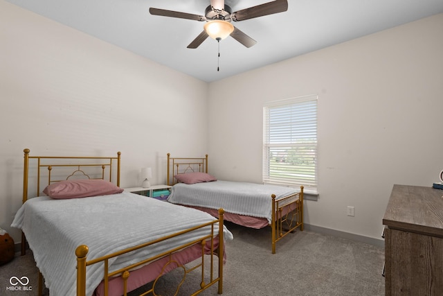 320 Briar Hill Dr, Whiteland, IN 46184 - carpeted bedroom featuring baseboards and ceiling fan