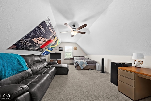 320 Briar Hill Dr, Whiteland, IN 46184 - carpeted bedroom featuring vaulted ceiling and a ceiling fan