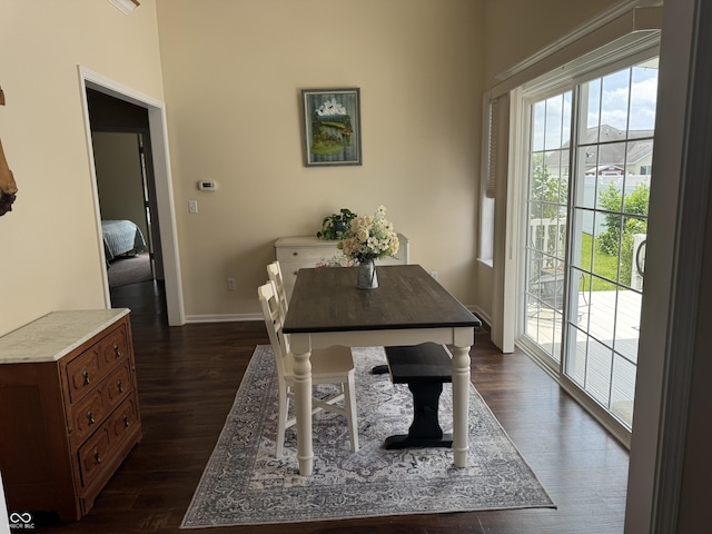1626 N Nieman Dr, Greensburg, IN 47240 - dining area with dark wood-type flooring and baseboards