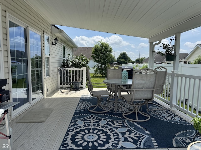 1626 N Nieman Dr, Greensburg, IN 47240 - deck with outdoor dining area