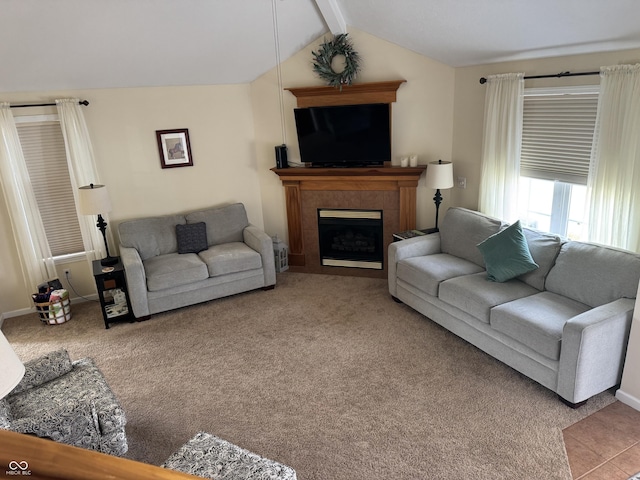 1626 N Nieman Dr, Greensburg, IN 47240 - living area with a tile fireplace and carpet flooring