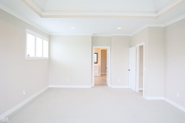 13044 Moorland Ln, Carmel, IN 46074 - unfurnished bedroom featuring crown molding, light carpet, and recessed lighting