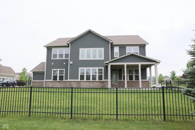 13044 Moorland Ln, Carmel, IN 46074 - rear view of house featuring brick siding and a porch