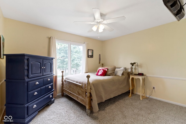 12214 Ridgeside Rd, Indianapolis, IN 46256 - bedroom featuring light colored carpet and ceiling fan