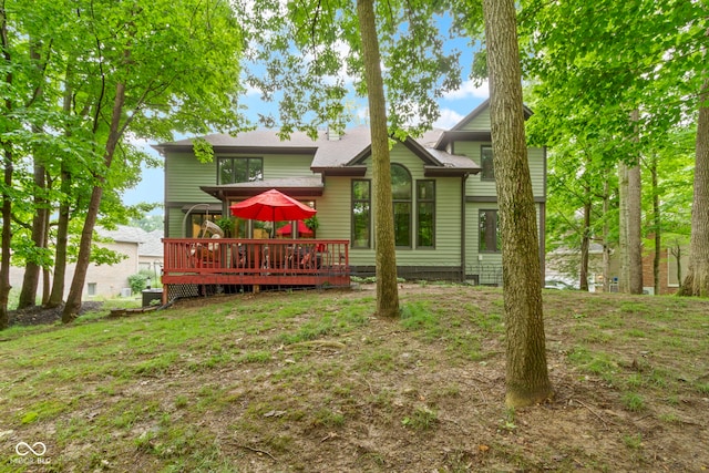 12214 Ridgeside Rd, Indianapolis, IN 46256 - back of house featuring a wooden deck