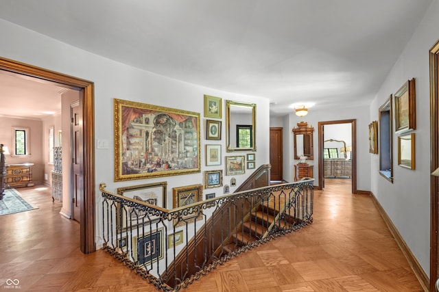 2421 W 39th St, Indianapolis, IN 46228 - hallway featuring an upstairs landing and baseboards