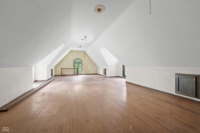 2421 W 39th St, Indianapolis, IN 46228 - additional living space featuring lofted ceiling and hardwood / wood-style floors
