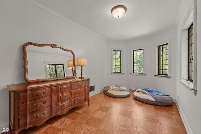2421 W 39th St, Indianapolis, IN 46228 - bedroom with crown molding and baseboards