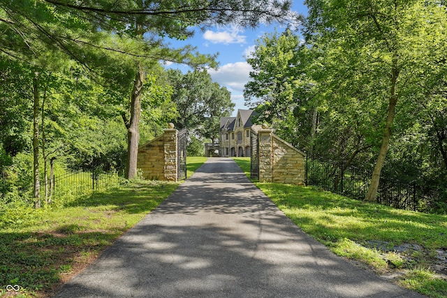 2421 W 39th St, Indianapolis, IN 46228 - view of asphalt driveway featuring a gated entry and stairs