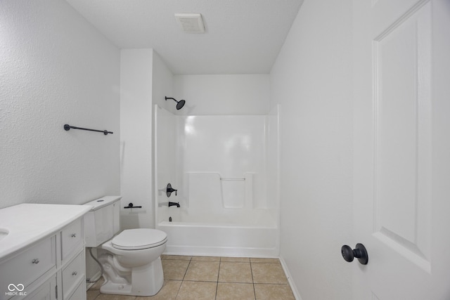 10222 Arapahoe Dr, Indianapolis, IN 46235 - full bath with tile patterned floors, vanity, and  shower combination