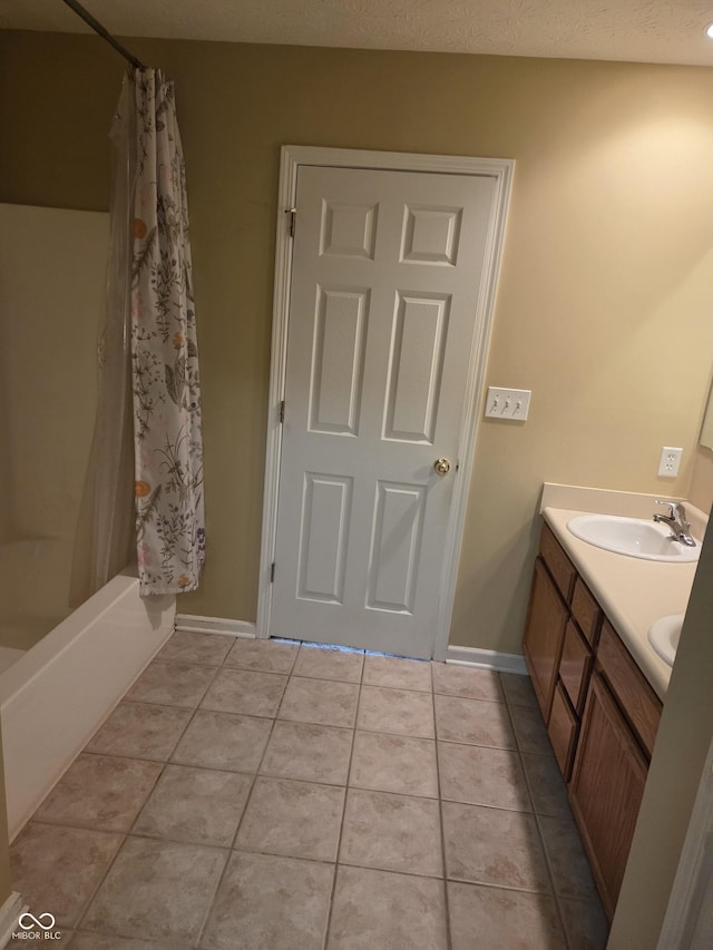 7440 Oakview Dr, Avon, IN 46123 - full bath featuring double vanity, tile patterned floors, and shower / tub combo