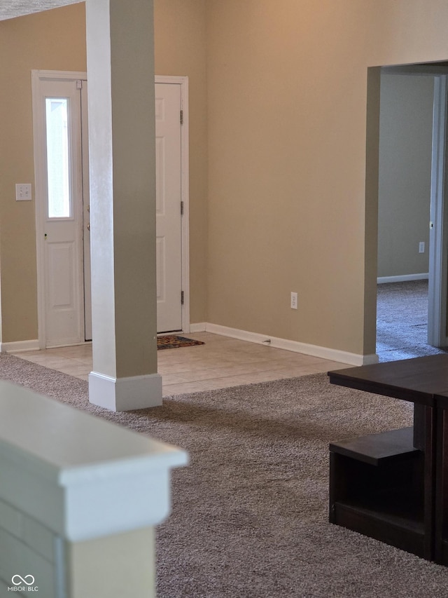 7440 Oakview Dr, Avon, IN 46123 - unfurnished living room with baseboards and carpet flooring