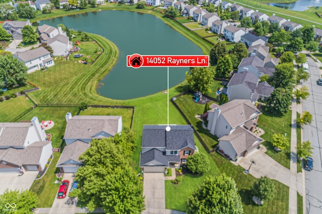 14052 Rayners Ln, Fishers, IN 46037 - aerial perspective of suburban area featuring a nearby body of water