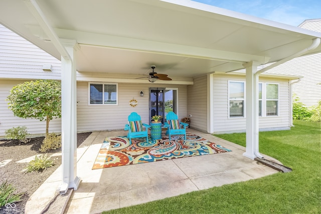 14052 Rayners Ln, Fishers, IN 46037 - view of patio / terrace featuring a ceiling fan