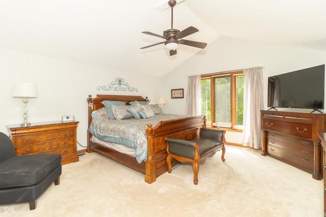 10518 Courageous Dr, Indianapolis, IN 46236 - carpeted bedroom with lofted ceiling and ceiling fan