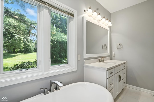 6183 Whitetail Run, Greenwood, IN 46143 - full bathroom featuring a soaking tub and vanity