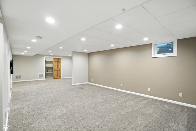 6183 Whitetail Run, Greenwood, IN 46143 - finished basement with carpet and recessed lighting