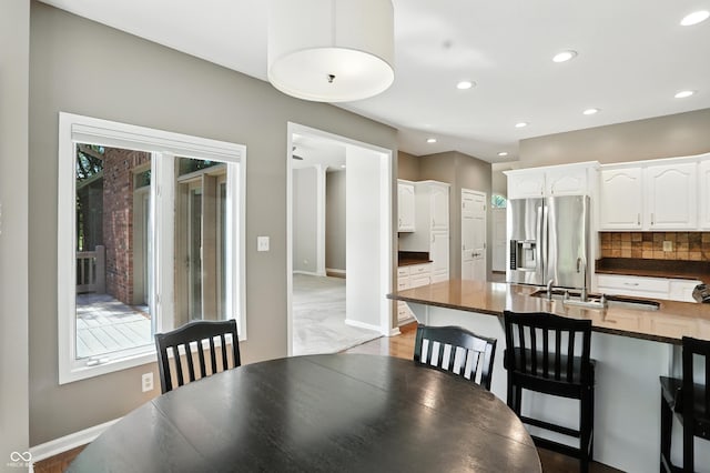 6183 Whitetail Run, Greenwood, IN 46143 - dining room featuring recessed lighting and baseboards
