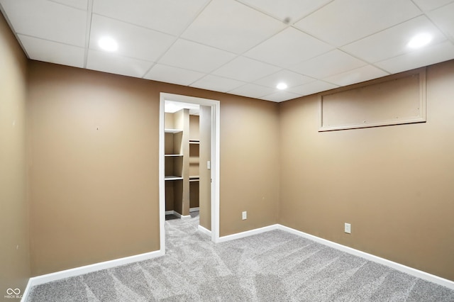 6183 Whitetail Run, Greenwood, IN 46143 - carpeted spare room featuring recessed lighting and a paneled ceiling
