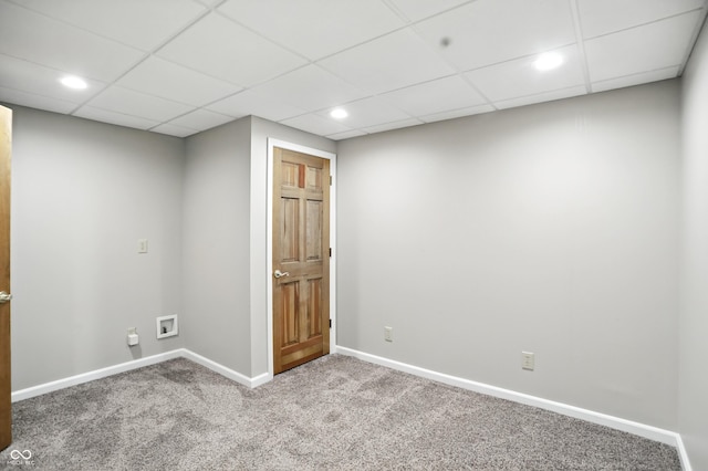 6183 Whitetail Run, Greenwood, IN 46143 - unfurnished room with carpet flooring, recessed lighting, and a paneled ceiling