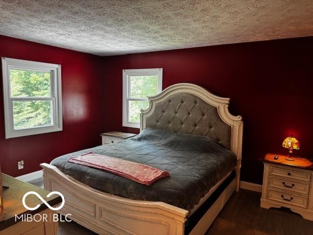 3815 Briar Rdg, Monrovia, IN 46157 - bedroom featuring multiple windows and a textured ceiling