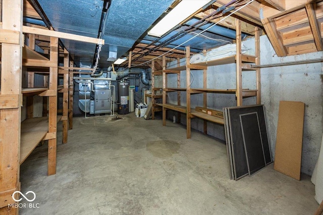 8315 Union Chapel Rd, Indianapolis, IN 46240 - unfinished basement with heating unit and gas water heater