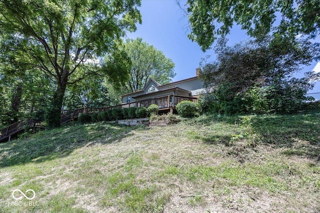 8315 Union Chapel Rd, Indianapolis, IN 46240 - view of yard featuring a wooden deck