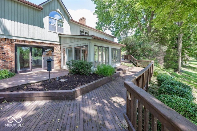 8315 Union Chapel Rd, Indianapolis, IN 46240 - wooden terrace with a sunroom