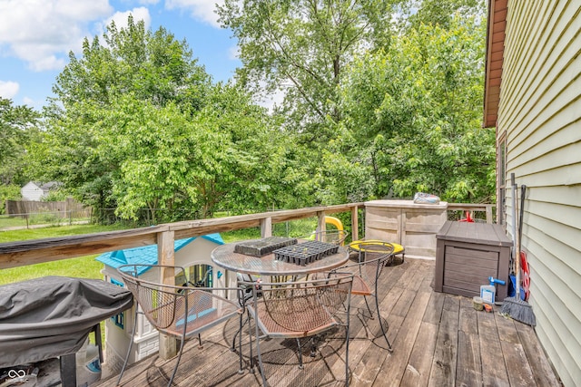 850 Duane St, Franklin, IN 46131 - deck featuring outdoor dining area and grilling area