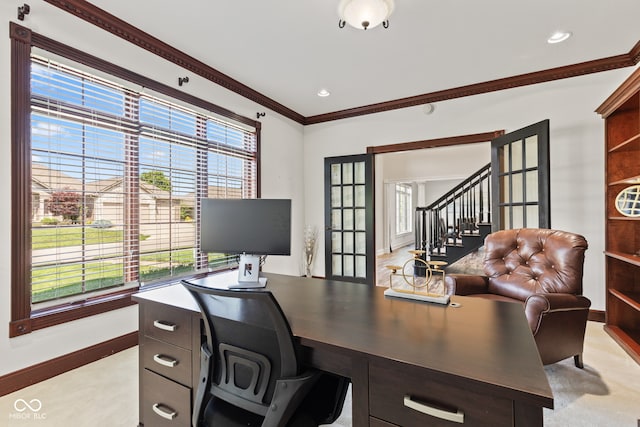 4465 W Woodbridge Ln, New Palestine, IN 46163 - office space with plenty of natural light and crown molding