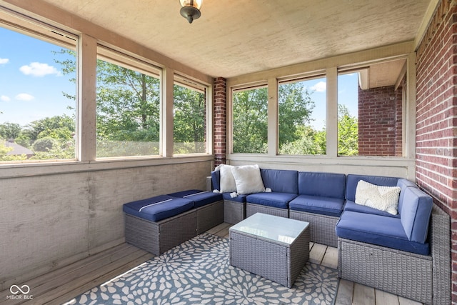 4465 W Woodbridge Ln, New Palestine, IN 46163 - sunroom with outdoor lounge area