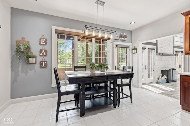 4465 W Woodbridge Ln, New Palestine, IN 46163 - dining space featuring recessed lighting and light tile patterned floors