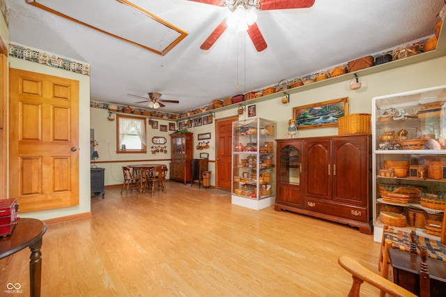 5081 N 500 W, Fairland, IN 46126 - living area with ceiling fan and light wood-type flooring