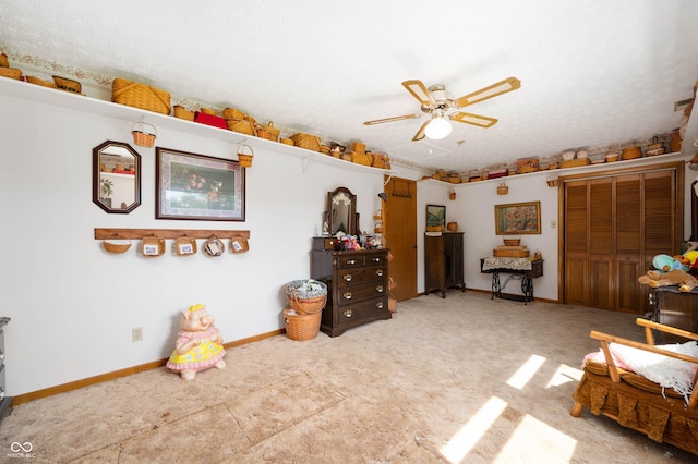 5081 N 500 W, Fairland, IN 46126 - sitting room with a ceiling fan and carpet