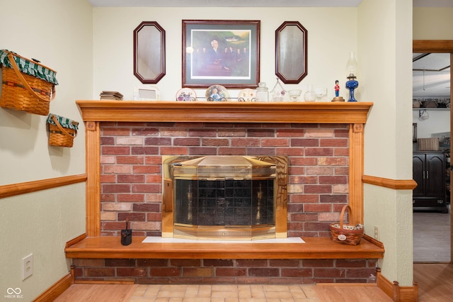 5081 N 500 W, Fairland, IN 46126 - detailed view of a brick fireplace and wood finished floors