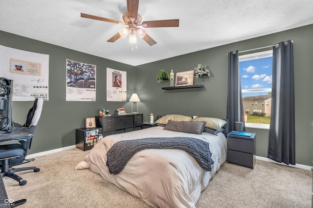 7047 Lancaster Ln, Avon, IN 46123 - bedroom featuring carpet flooring, a textured ceiling, and a ceiling fan