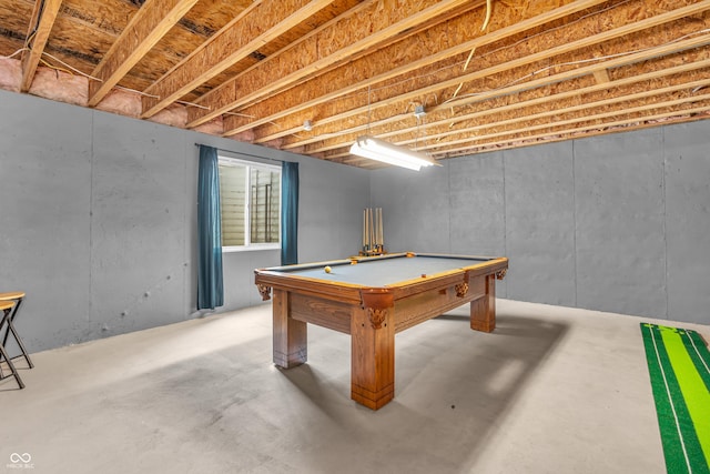7047 Lancaster Ln, Avon, IN 46123 - recreation room with concrete floors and billiards table