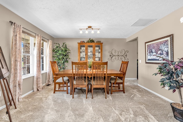 7047 Lancaster Ln, Avon, IN 46123 - dining area with light colored carpet and a textured ceiling