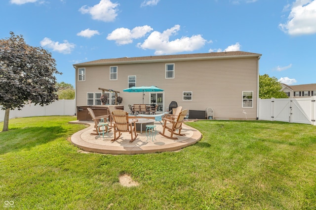 7047 Lancaster Ln, Avon, IN 46123 - rear view of house with a gate, a fenced backyard, and a patio