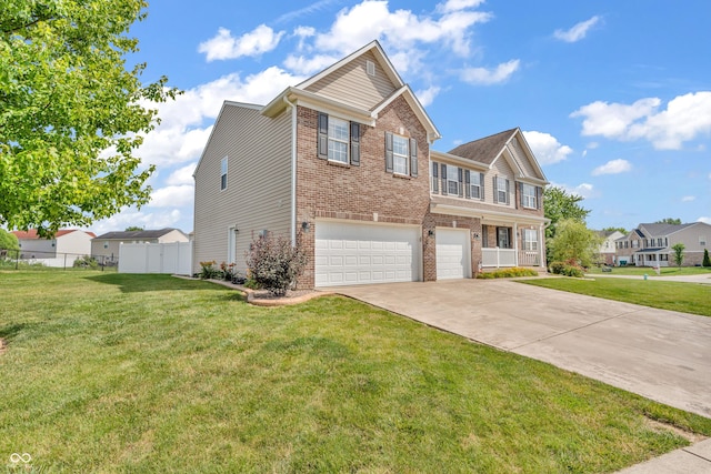 7047 Lancaster Ln, Avon, IN 46123 - view of front of house with brick siding, a garage, and driveway