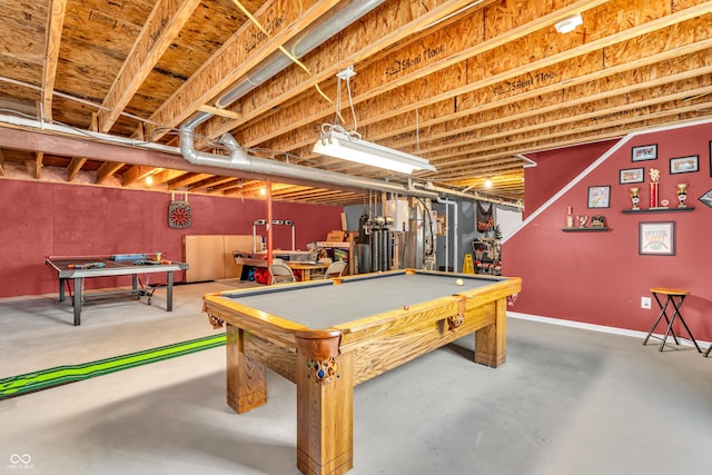 7047 Lancaster Ln, Avon, IN 46123 - game room with concrete flooring and pool table