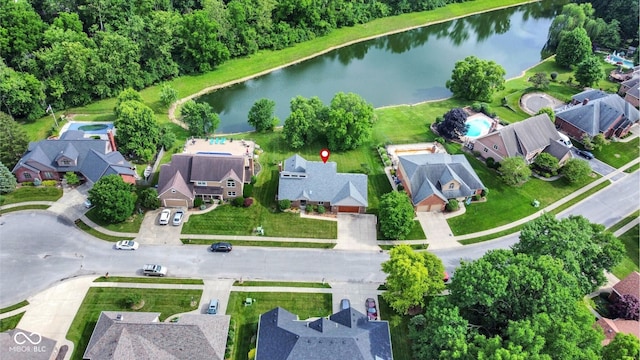 369 Rodeo Dr, Indianapolis, IN 46217 - aerial overview of property's location with a nearby body of water and nearby suburban area