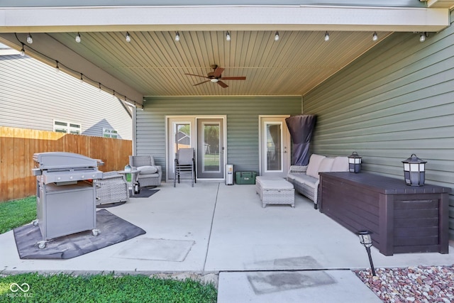 1209 E Wabash St, Frankfort, IN 46041 - view of patio / terrace with outdoor lounge area and a ceiling fan