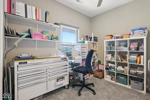 1209 E Wabash St, Frankfort, IN 46041 - carpeted office space with a ceiling fan