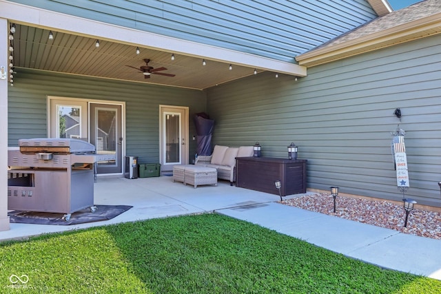 1209 E Wabash St, Frankfort, IN 46041 - view of patio / terrace featuring ceiling fan and outdoor lounge area