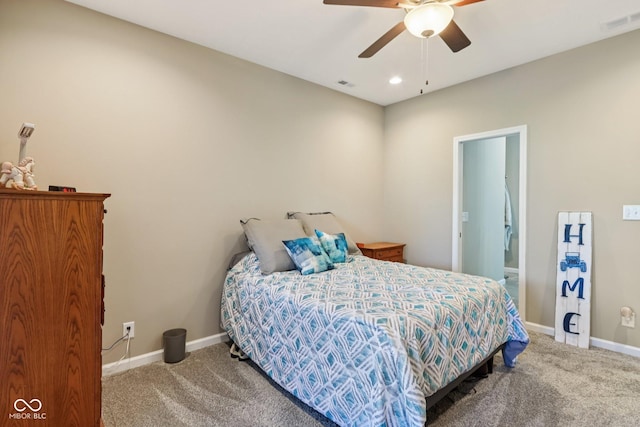 1209 E Wabash St, Frankfort, IN 46041 - carpeted bedroom featuring a ceiling fan and recessed lighting