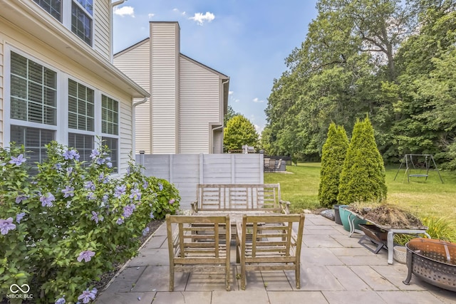 14156 Avalon E Dr, Fishers, IN 46037 - view of patio / terrace with a fire pit