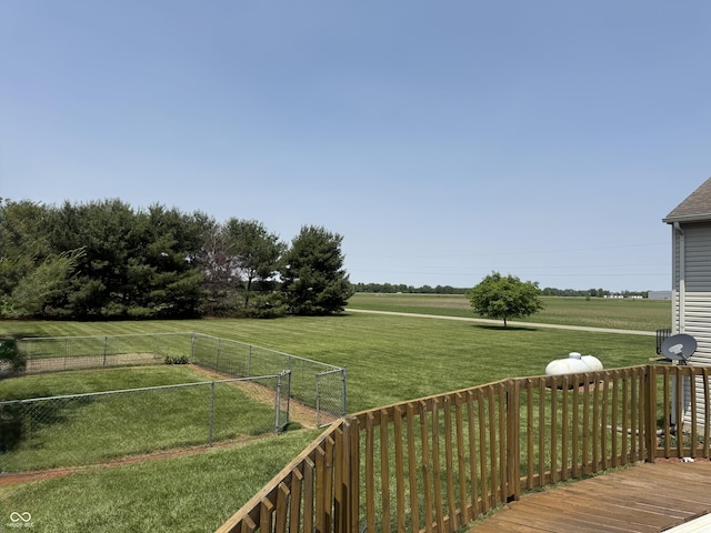 4065 W New Castle Rd, Frankfort, IN 46041 - view of yard featuring a view of rural / pastoral area and a wooden deck