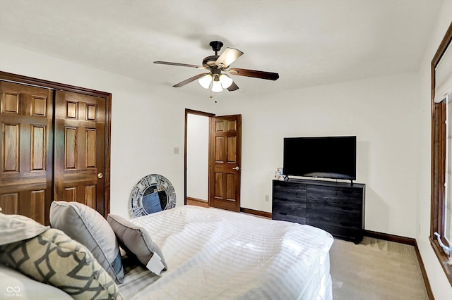 1456 Bent Tree Pl, Greenwood, IN 46143 - bedroom with light colored carpet and ceiling fan