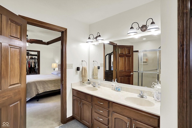 1456 Bent Tree Pl, Greenwood, IN 46143 - ensuite bathroom with double vanity and a stall shower